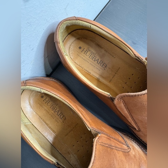 Samuel Hubbard Men’s Frequent Traveler Whisky Leather Slip-On Loafer Shoe - Picture 3 of 5